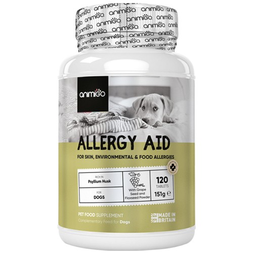 Allergi Stöd för hund, 120 tabletter - För att motverka samt lindra allergier som hud-, säsongs-, miljö- eller mat-allergier