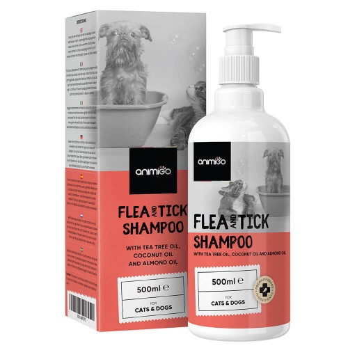 Fästing & Loppschampo, 500 ml - Fästing medel som rengör, återfuktar & lindrar obehag för katter & hundar
