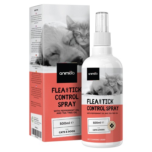 Fästing & Loppspray, 500 ml - För hundar & katter -  Med pepparmyntsolja & tea tree olja - Animigo
