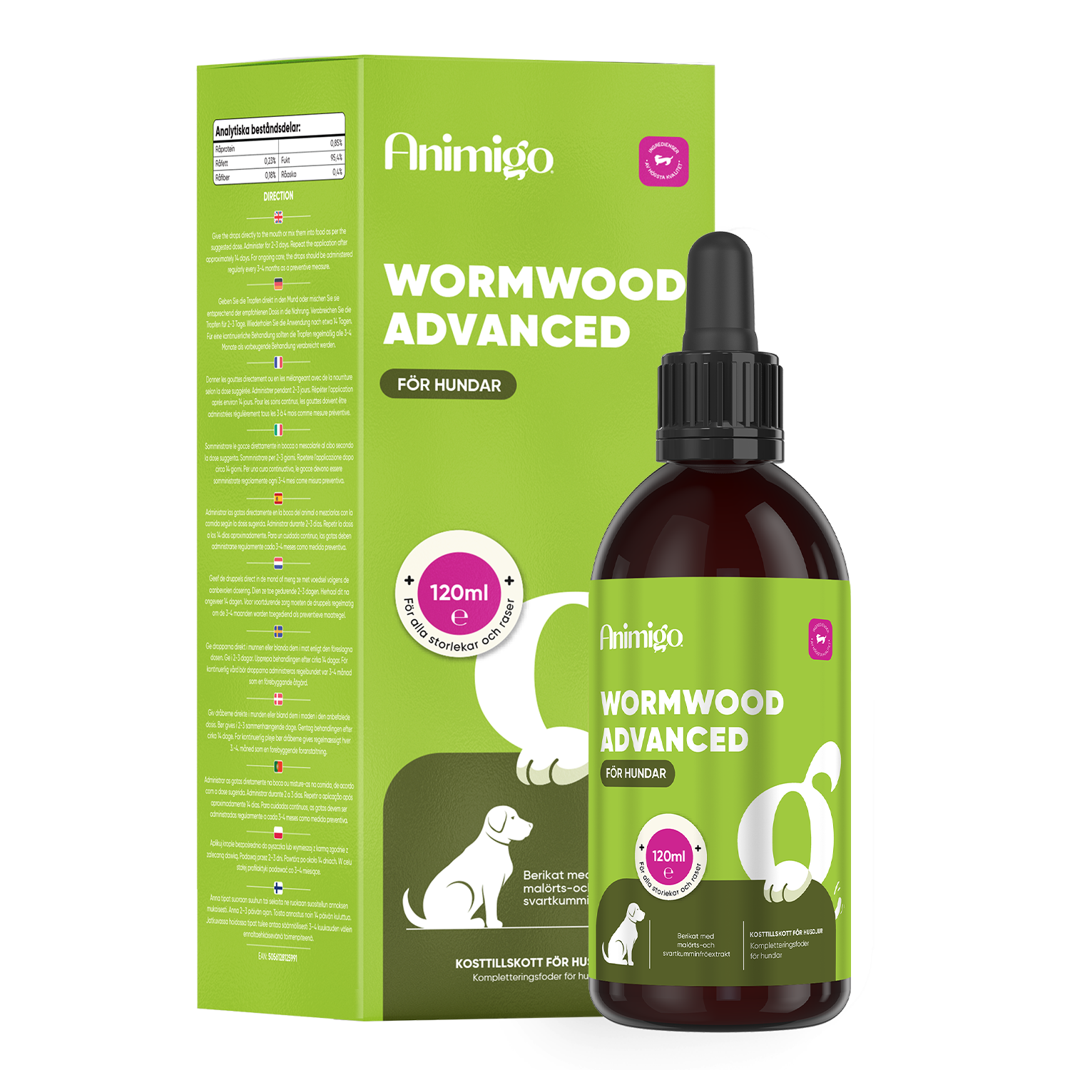 Wormwood Complex Dewormer, 120 ml - Avmaskningsmedel f&ouml;r katter och hundar i alla storlekar